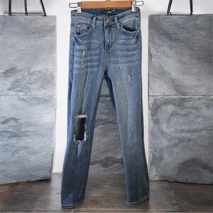 Fashion Nova Light Blue Jeans Womens Size 3 Sz 26 Junior Sizing Ripped Grunge